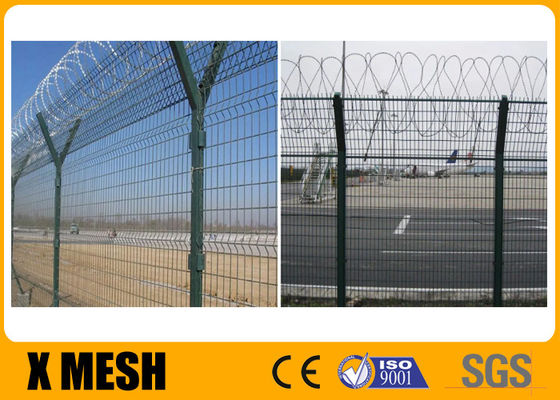 حصار امنیتی فرودگاه 2.5 متر ارتفاع 3 متر طول عمر مقاوم در برابر زنگ زدگی طولانی مدت
