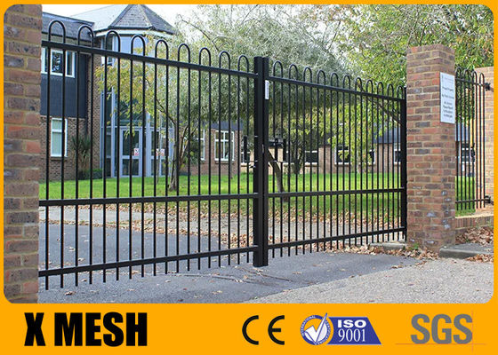 W 2400mm امنیتی دروازه حصار فلزی پودر پوشش داده شده برای مدرسه